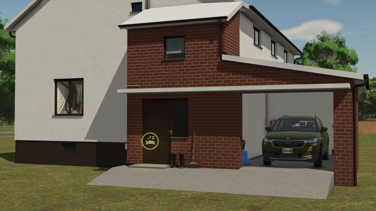 Duży biały dom wiejski