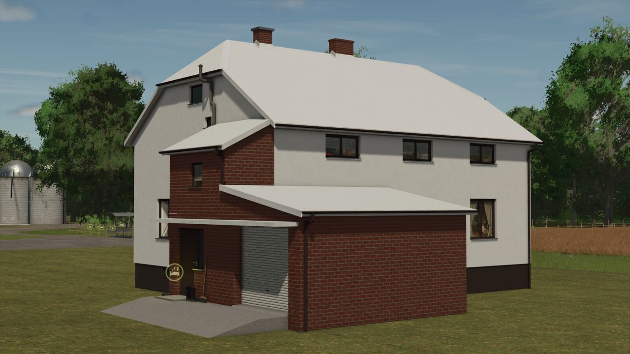 Duży biały dom wiejski