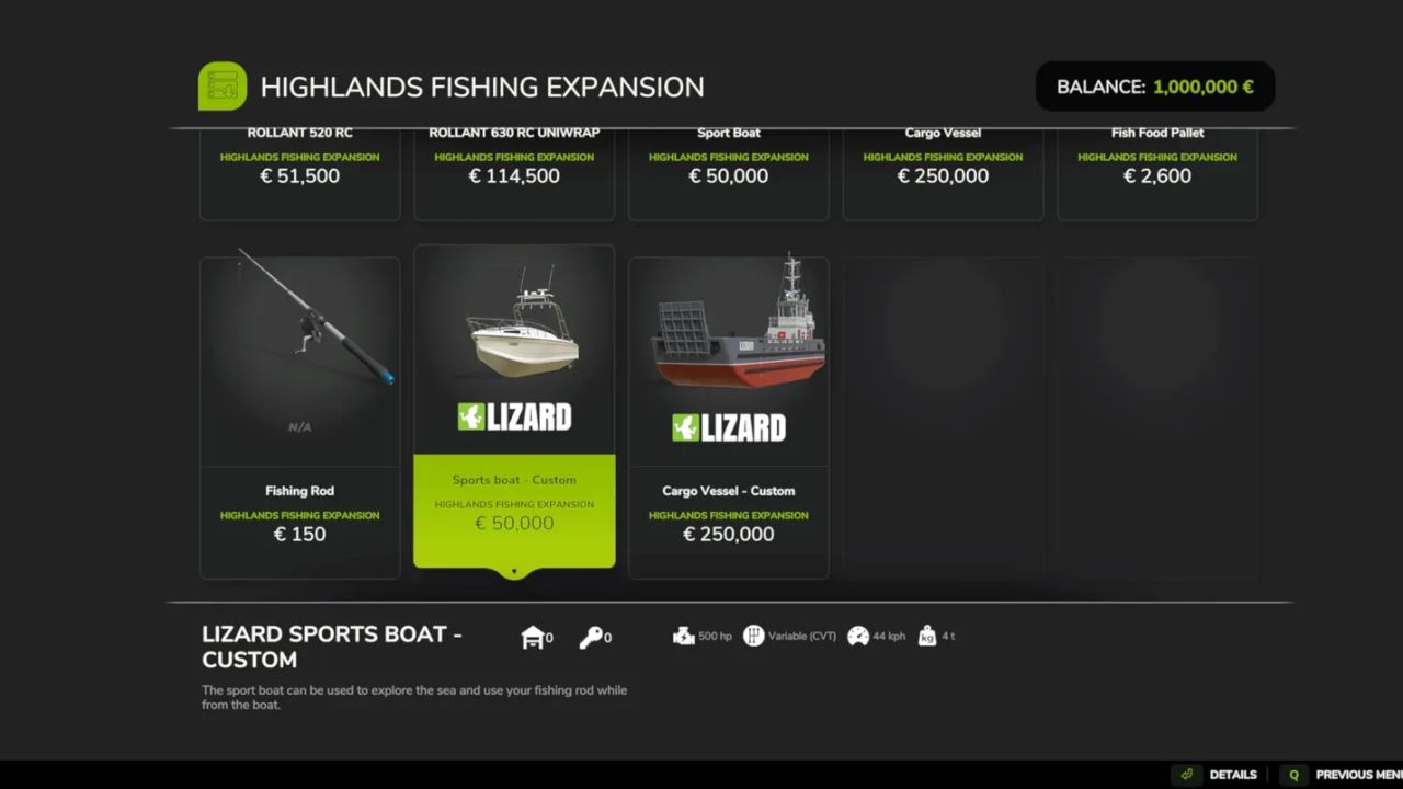 DLC de expansão de barco