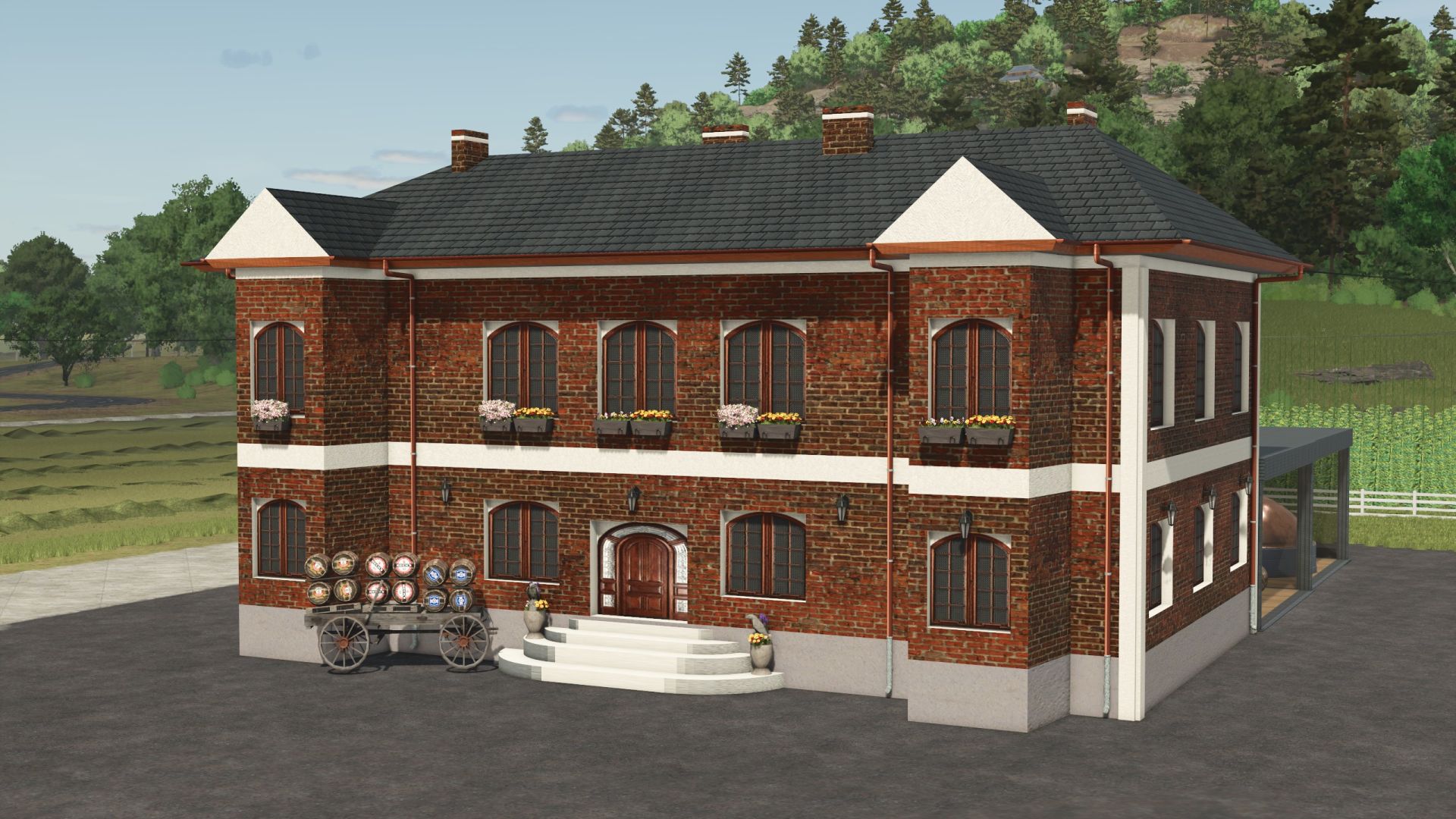 Brewery with hop plantation