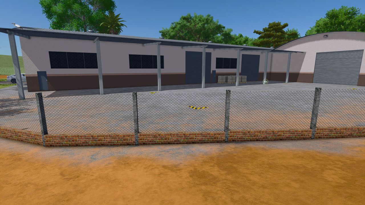 Brick Fence With Wire Mesh