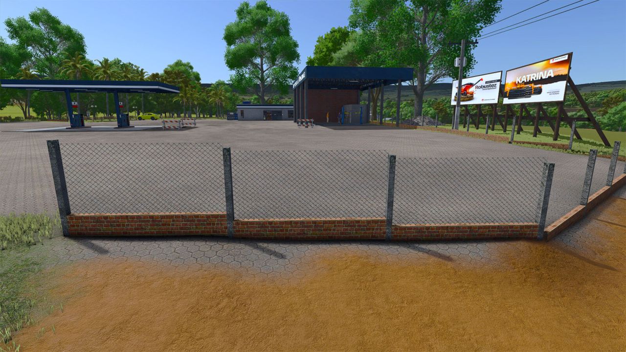 Brick Fence With Wire Mesh