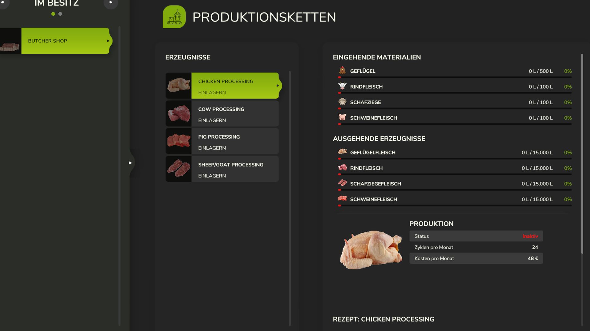 Carnicería de estilo entramado de madera