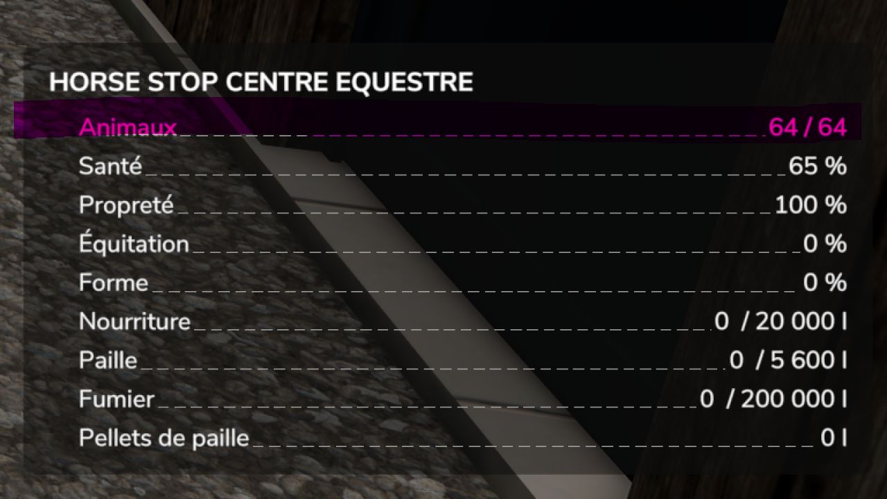 Capacité de 64 chevaux par enclos