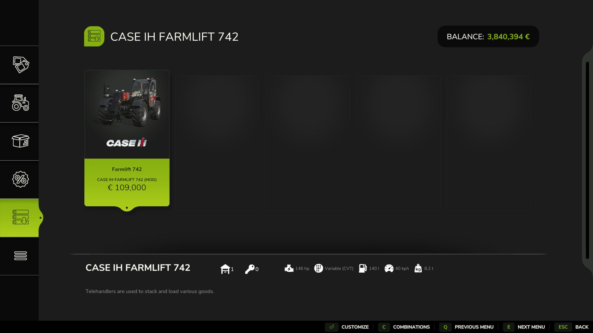 Case IH Farmlift 742