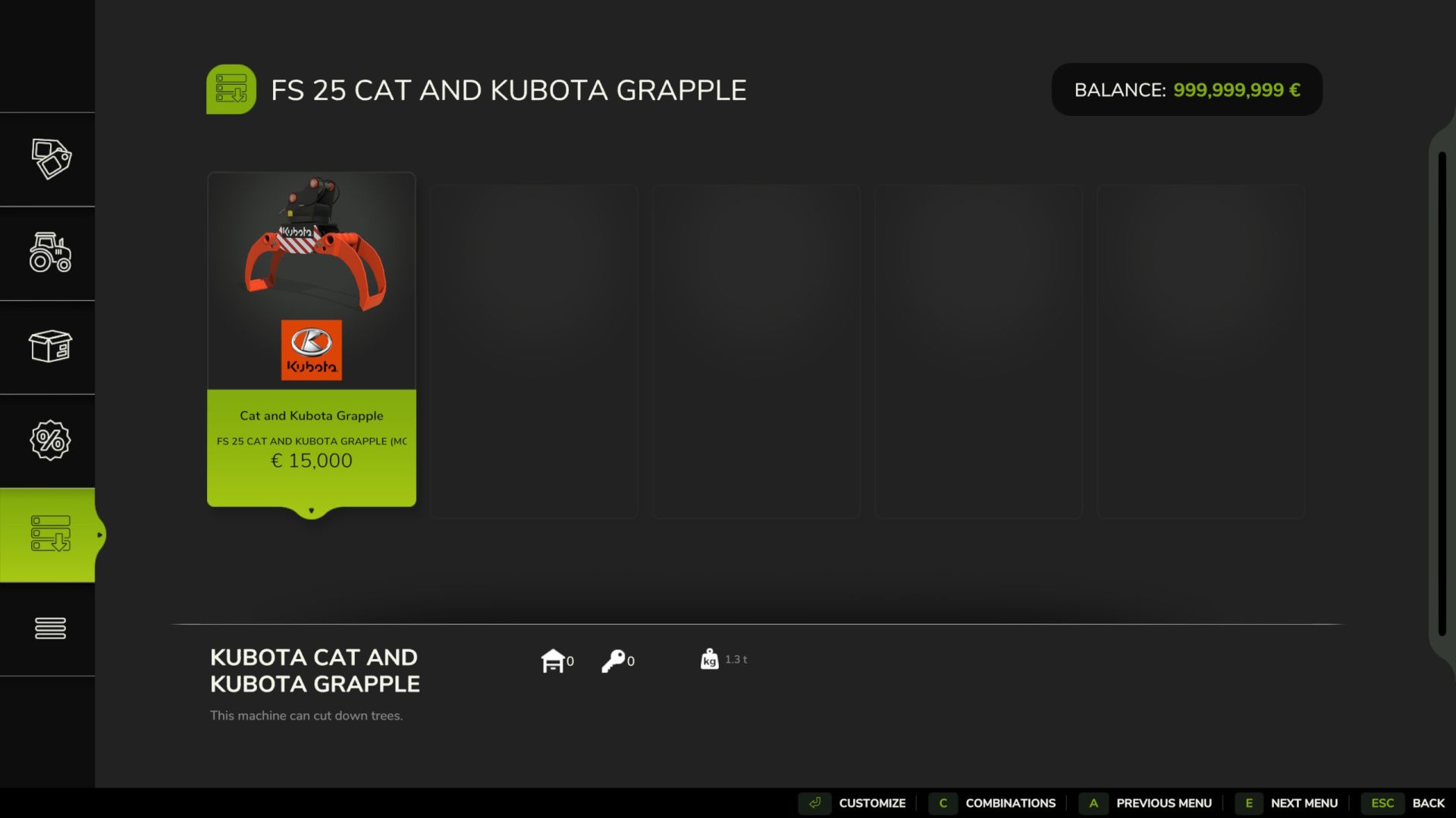 CAT- en Kubota-grijpers