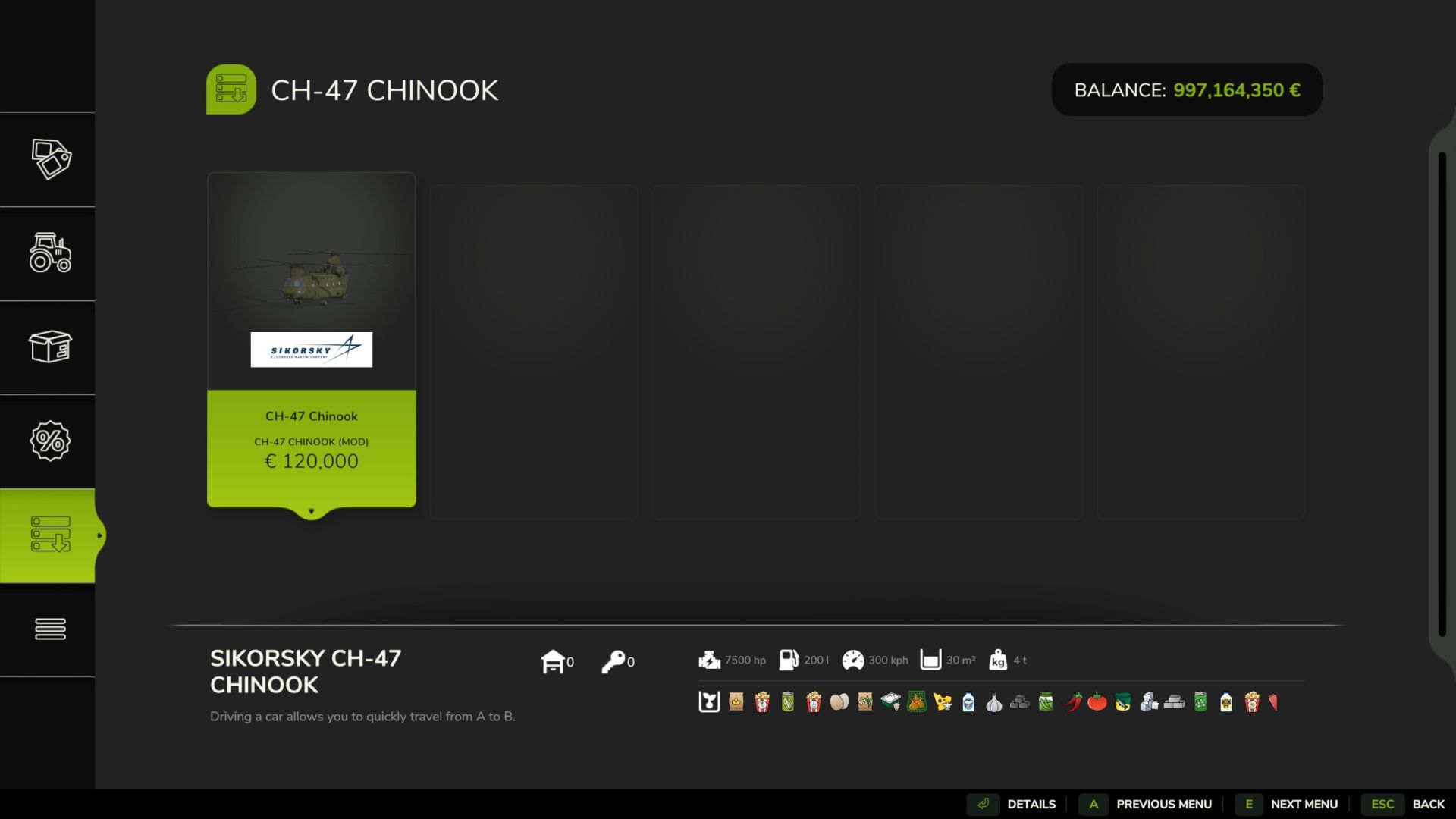 CH47 Chinook Helicopter