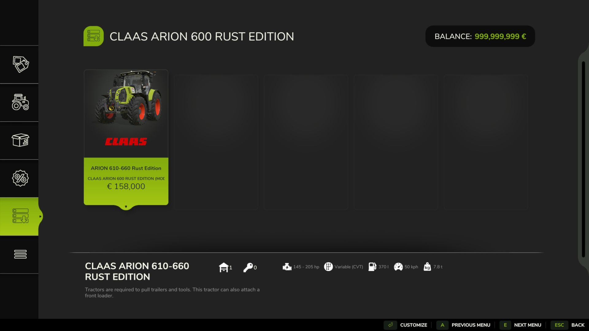 CLAAS Arion 600 Rust Edition