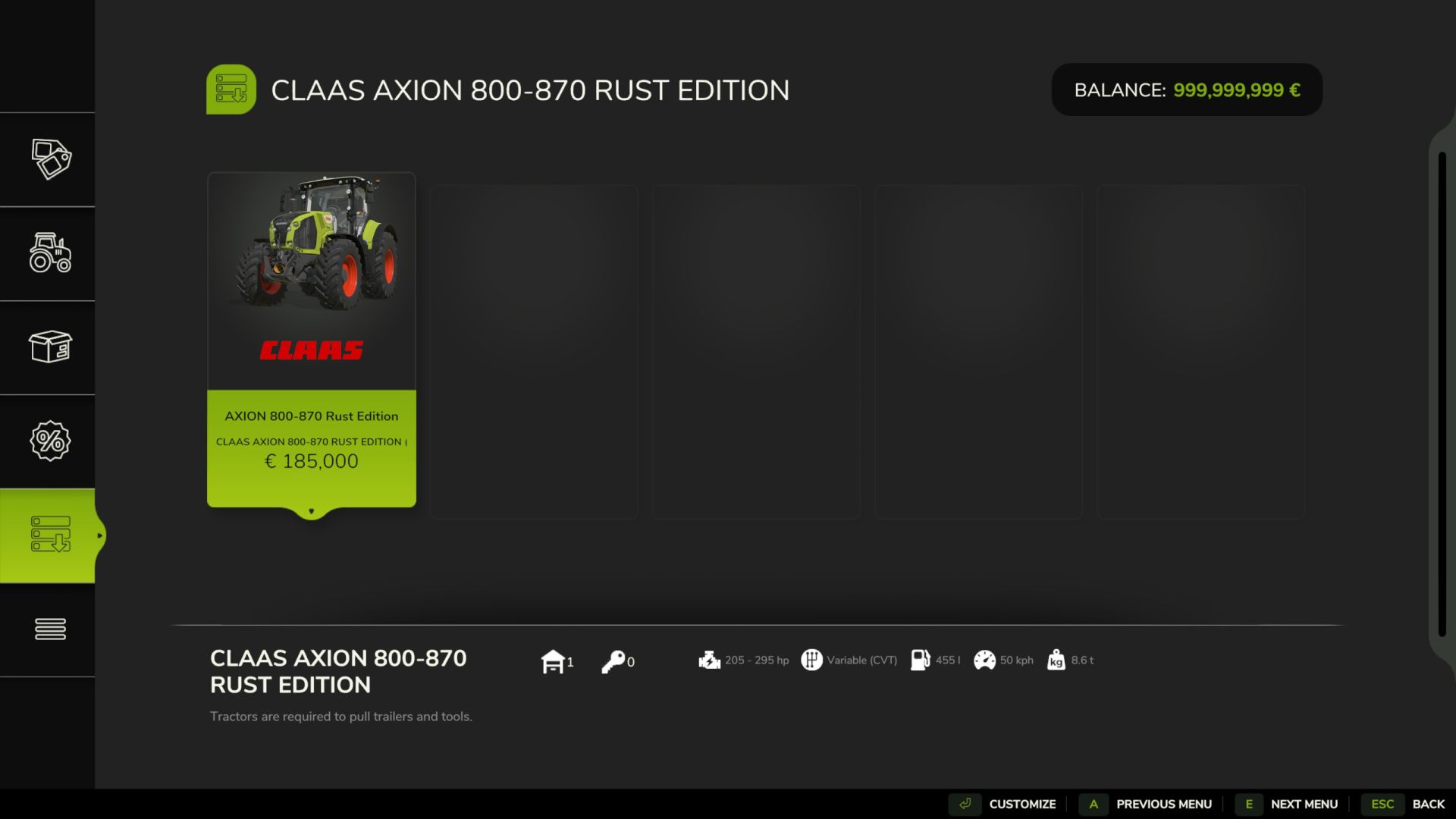Claas AXION 800-870 Rust Edition