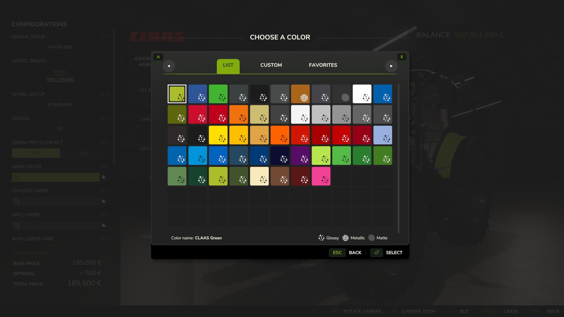 Claas Axion 800 Multicolor