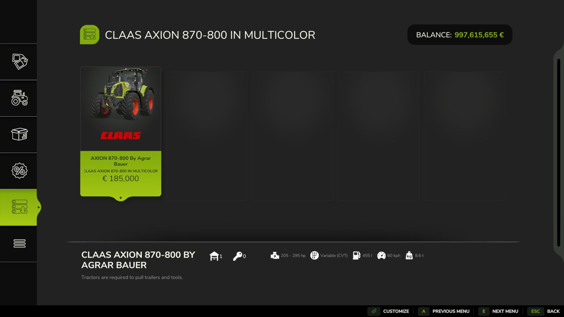 Claas Axion 800 Multicolor