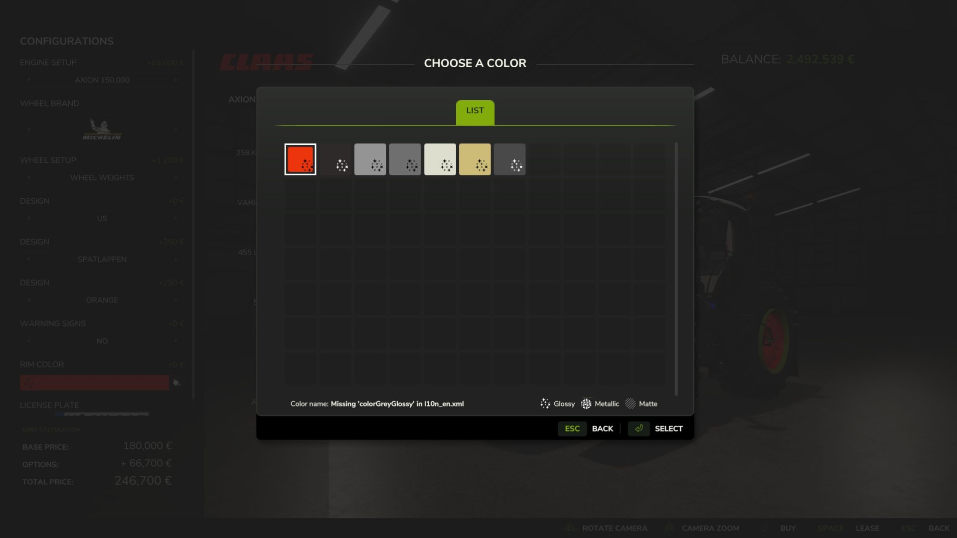 Claas Axion 800 Special Edition