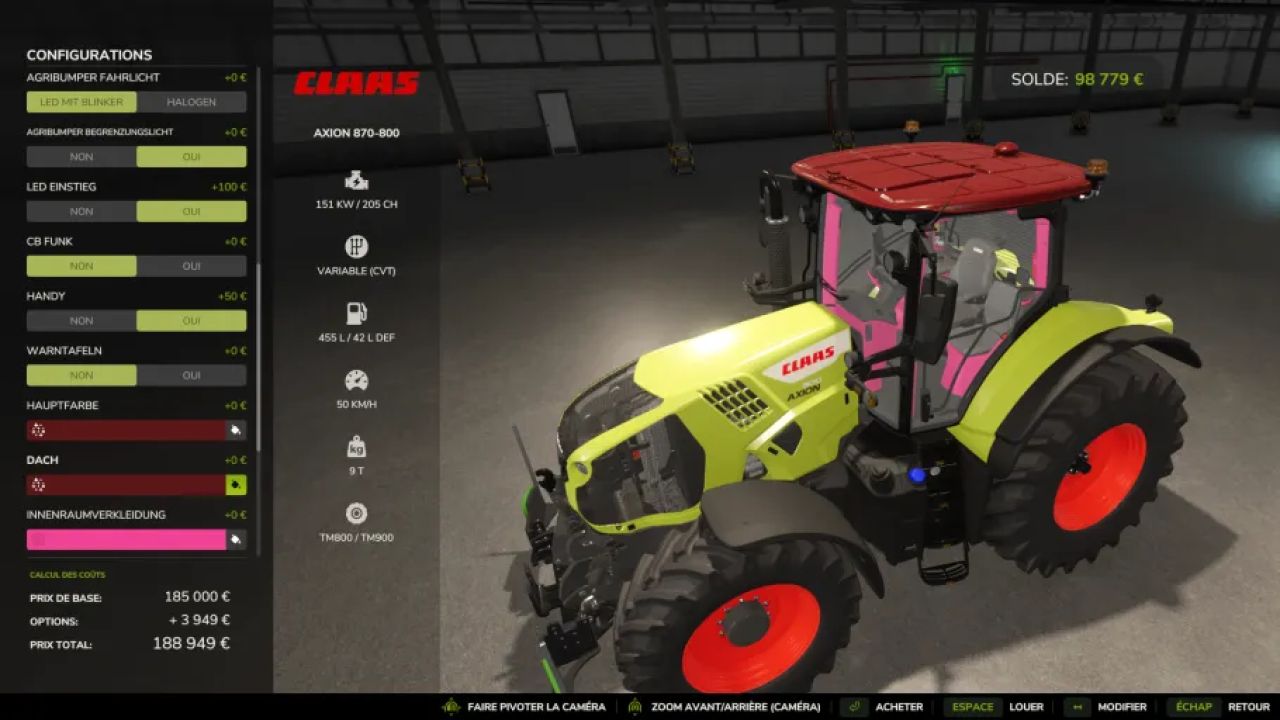 Claas Axion 870-800 Edit