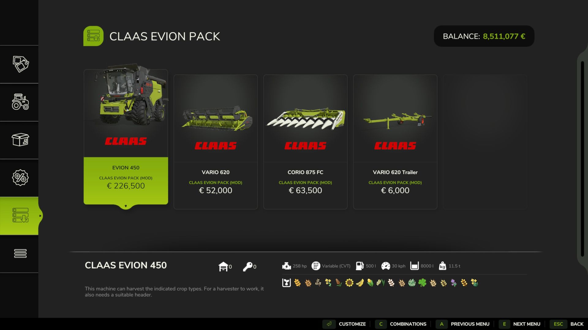CLAAS EVION Pack