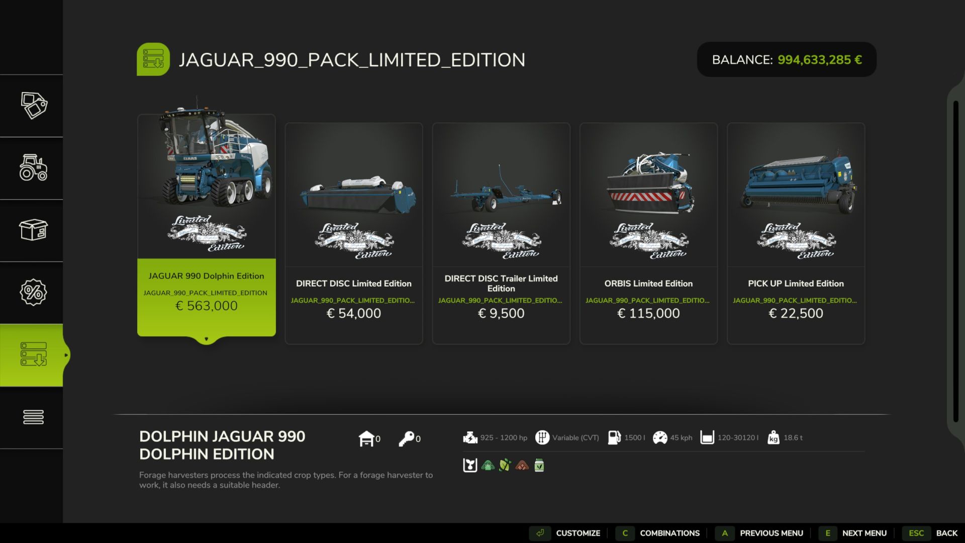 Claas Jaguar 990 TT Pack Limited Edition