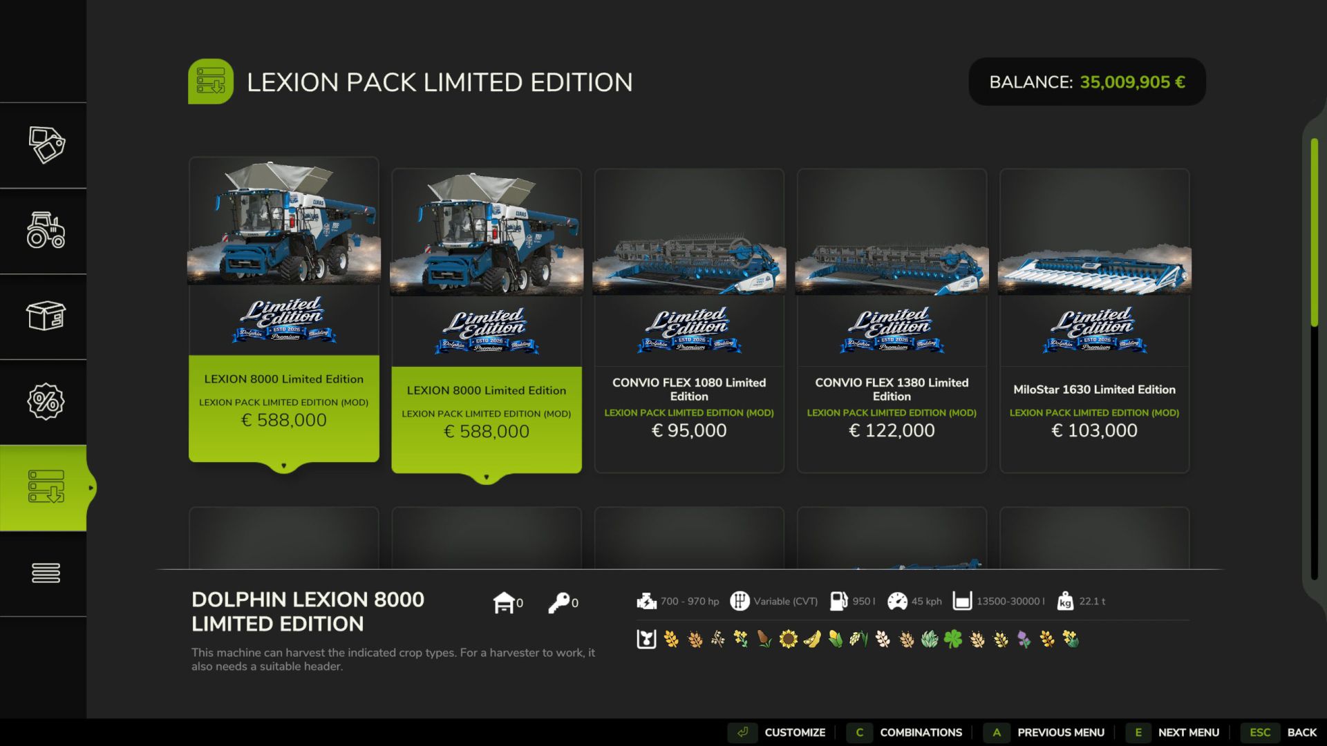 Claas Lexion Pack Limited Edition