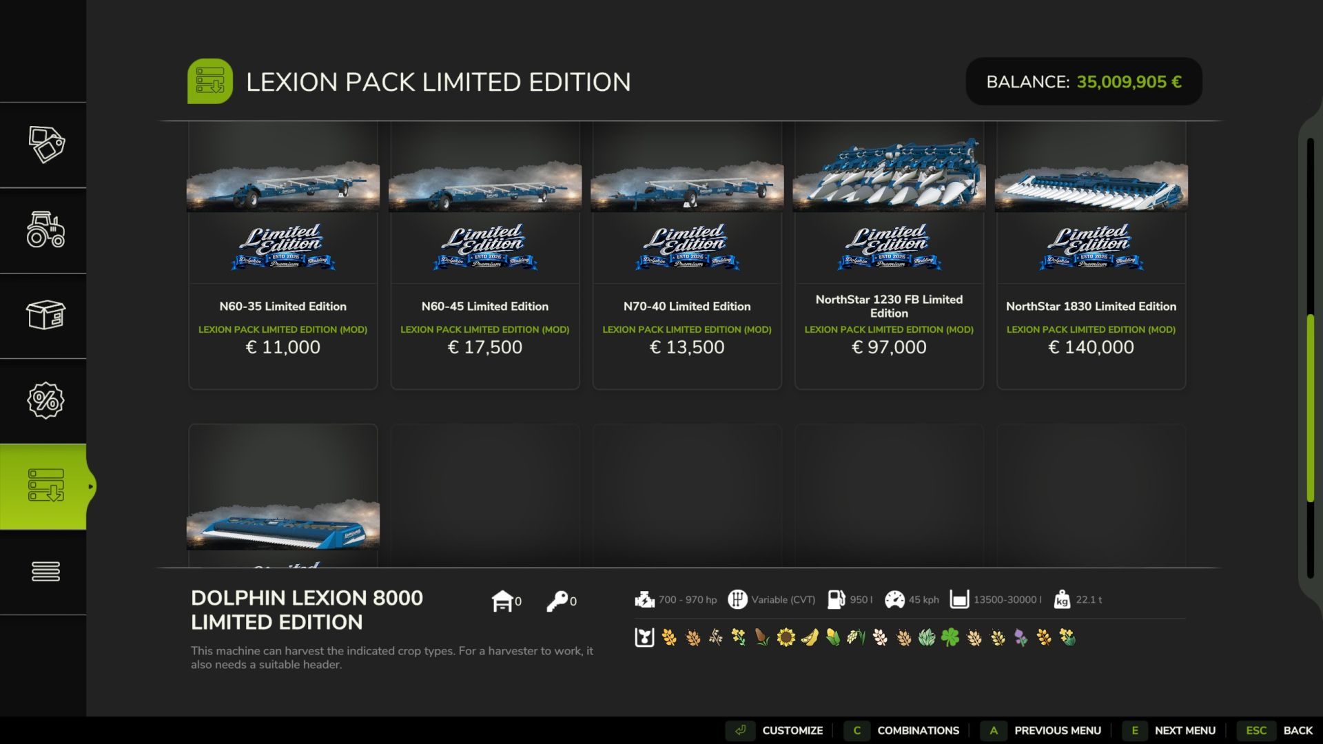 Claas Lexion Pack Limited Edition