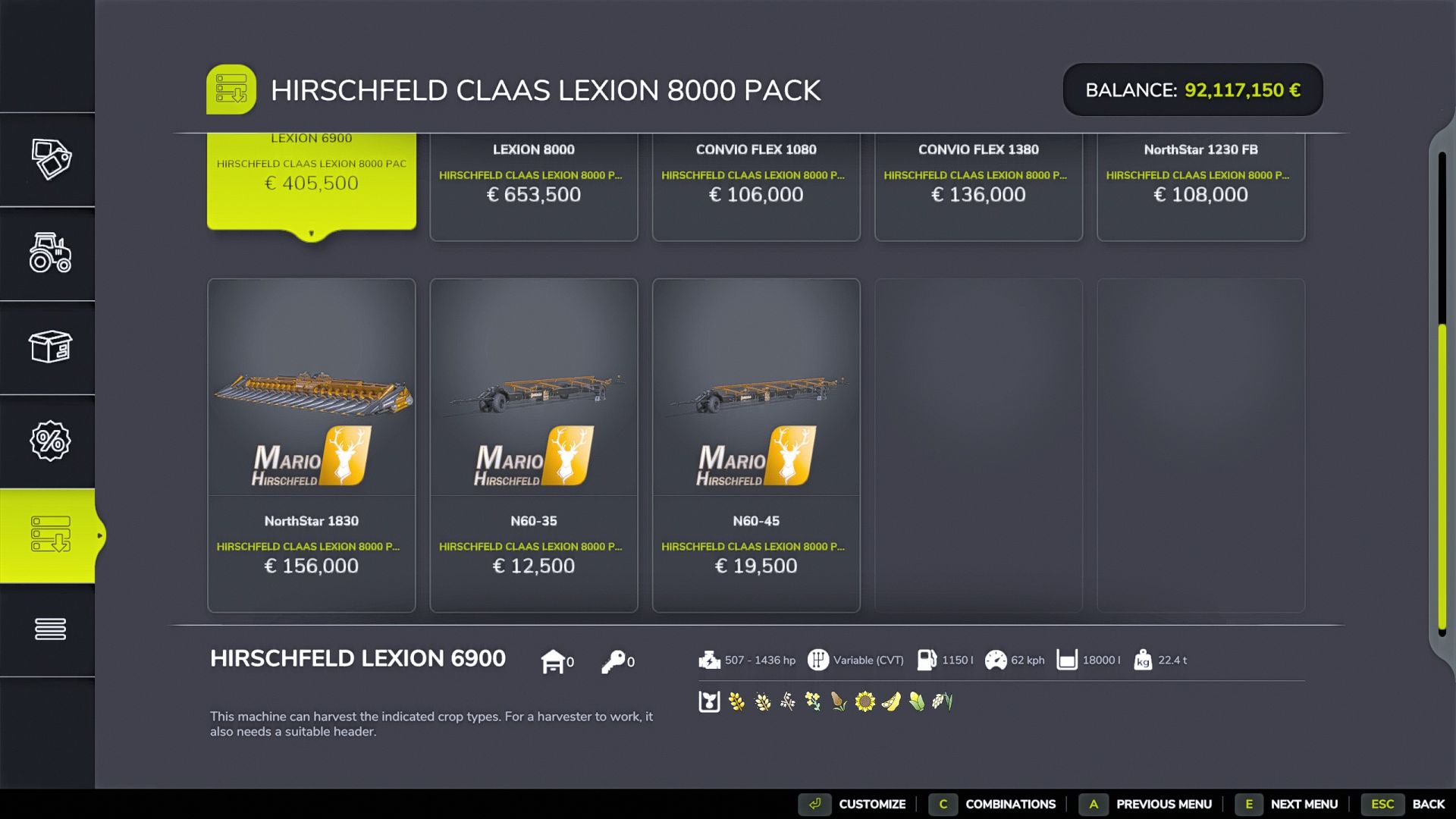Claas LEXION Power Pack