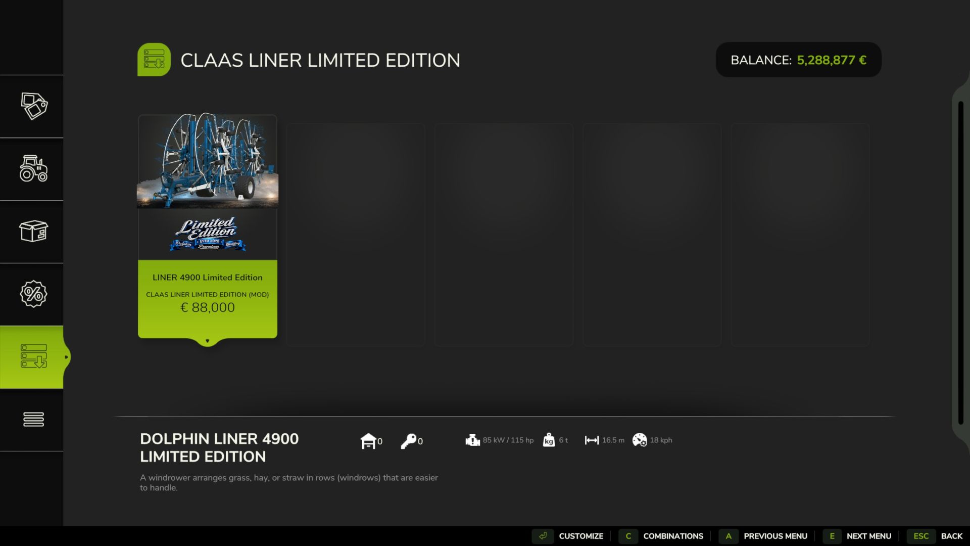 Claas Liner 4900 Limited Edition