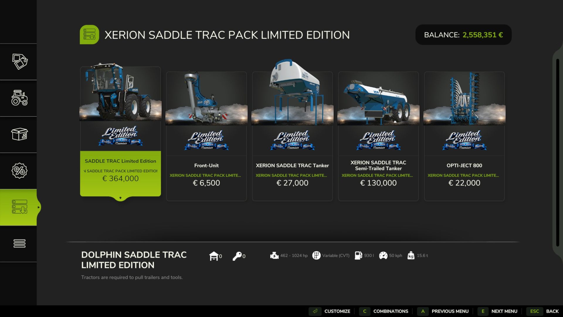 Claas SADDLE TRAC Pack Limited Edition