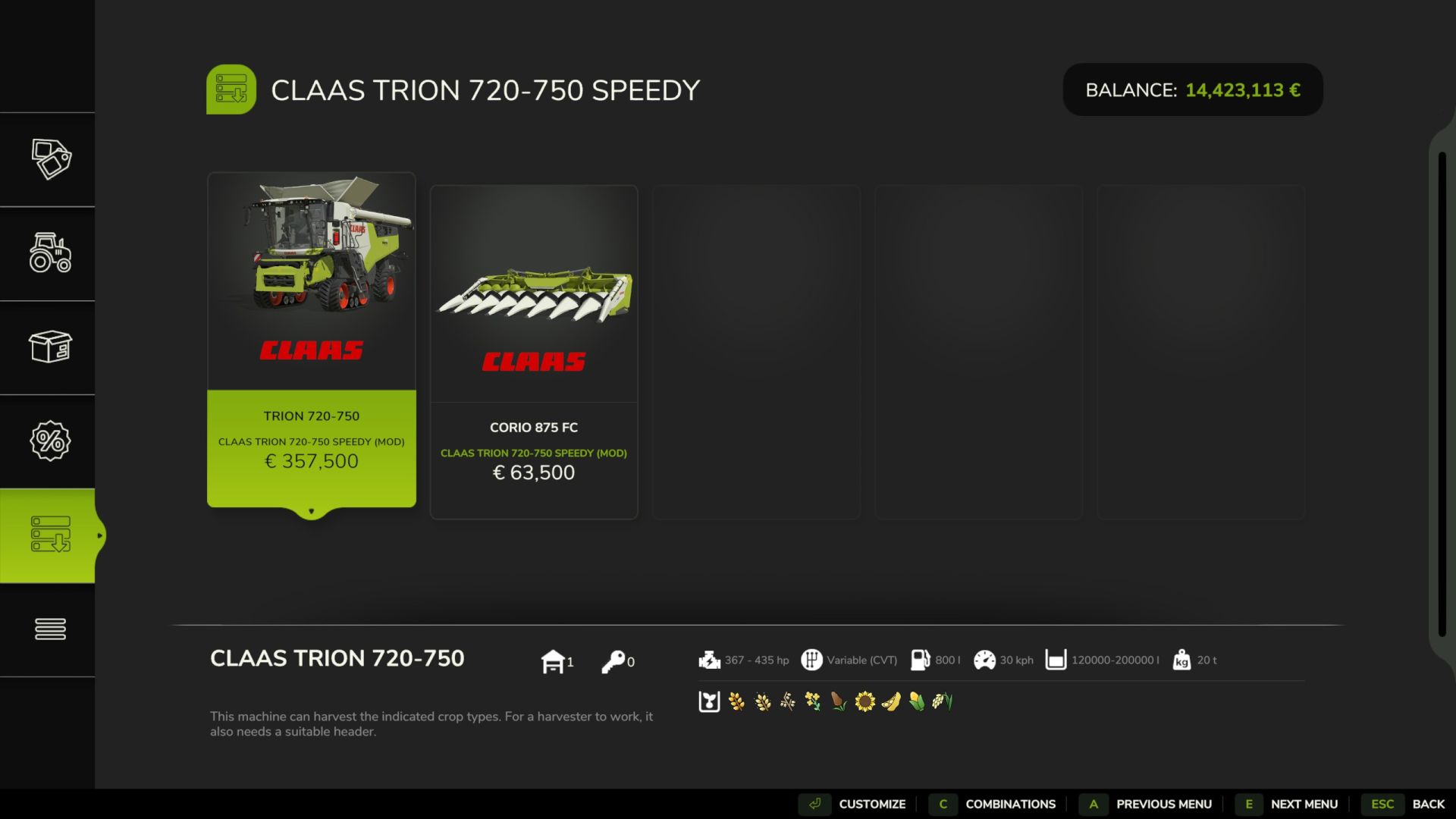 CLAAS TRION 720-750 Speedy