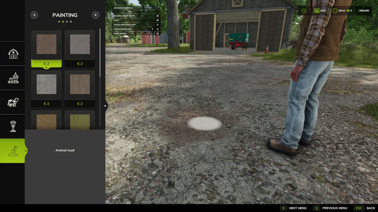 Zoom sur l'écran de construction