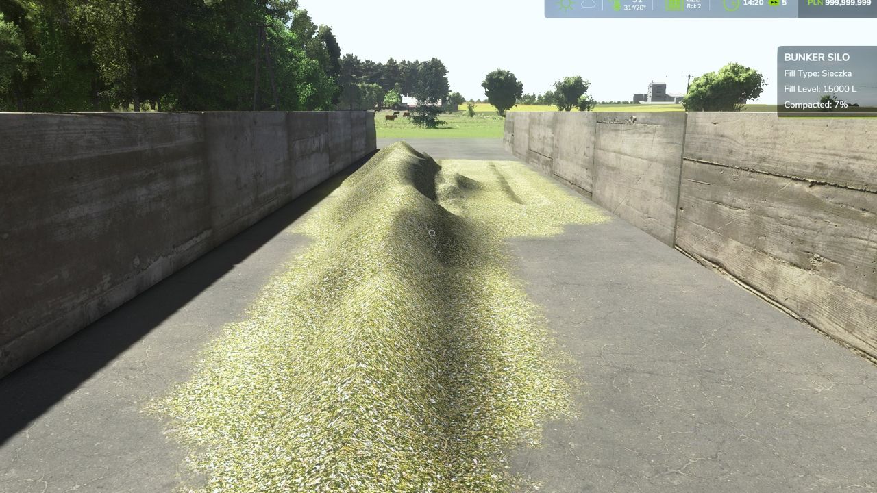 Couvrir le silo bunker à 50 %