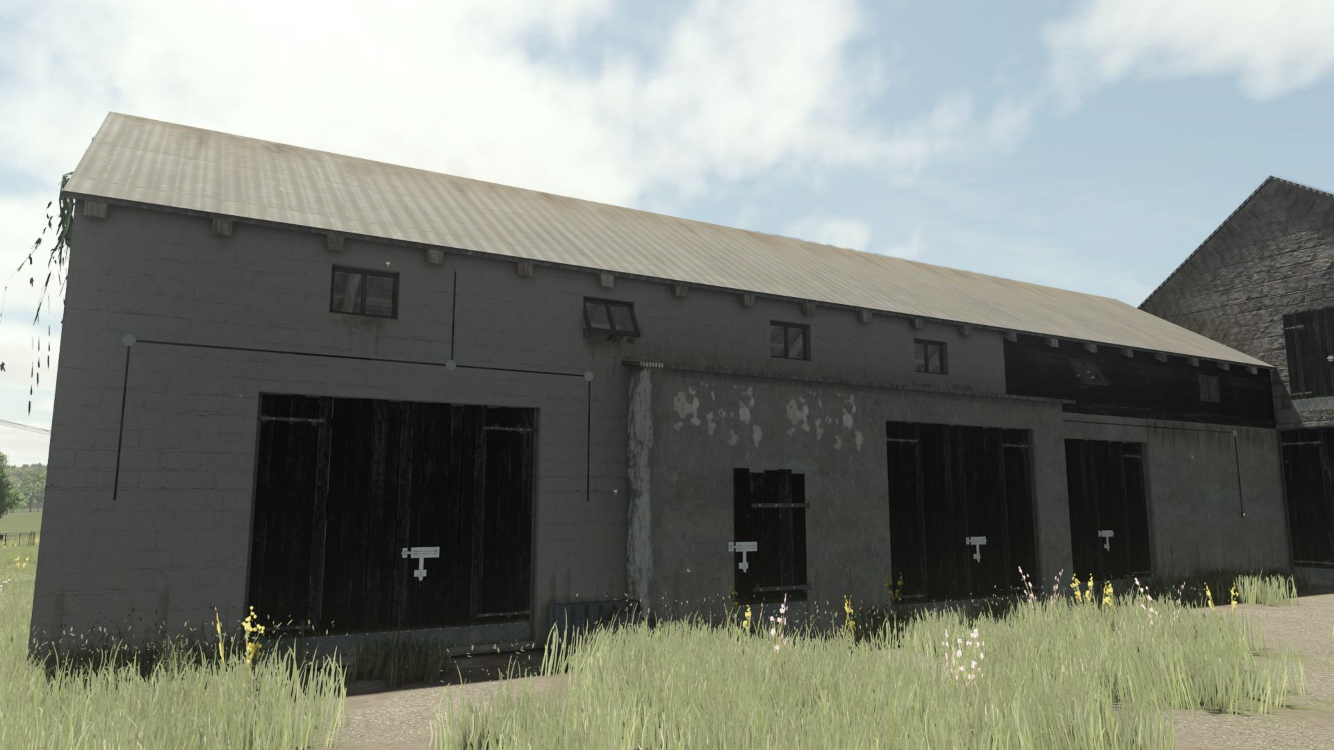 Fienile di mucca con garage