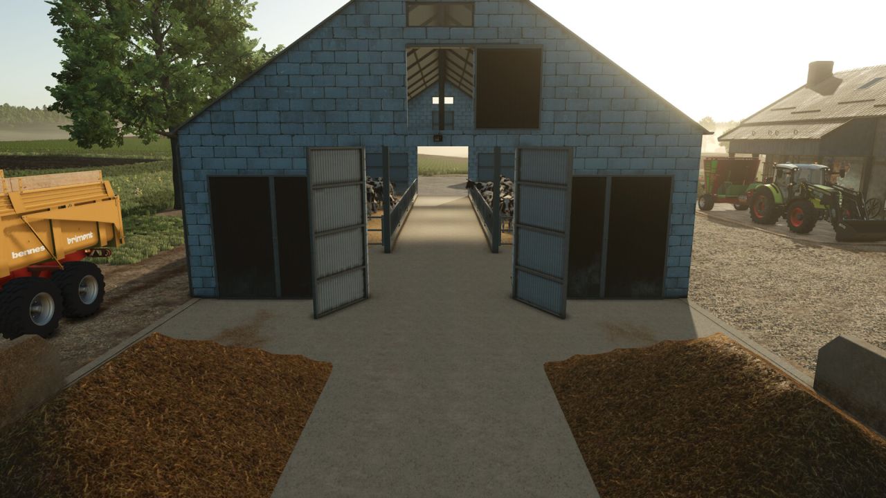 Коровий сарай с навозной тарелкой