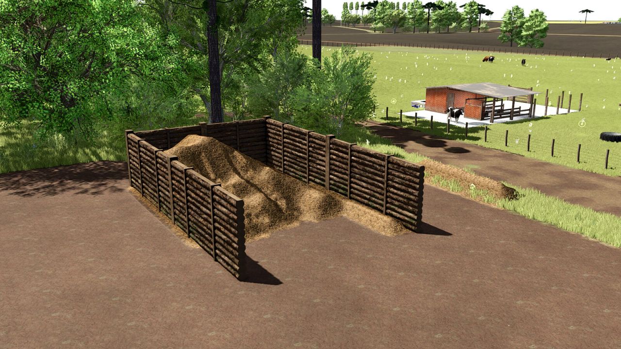 Пастбище для коров с доильным сараем