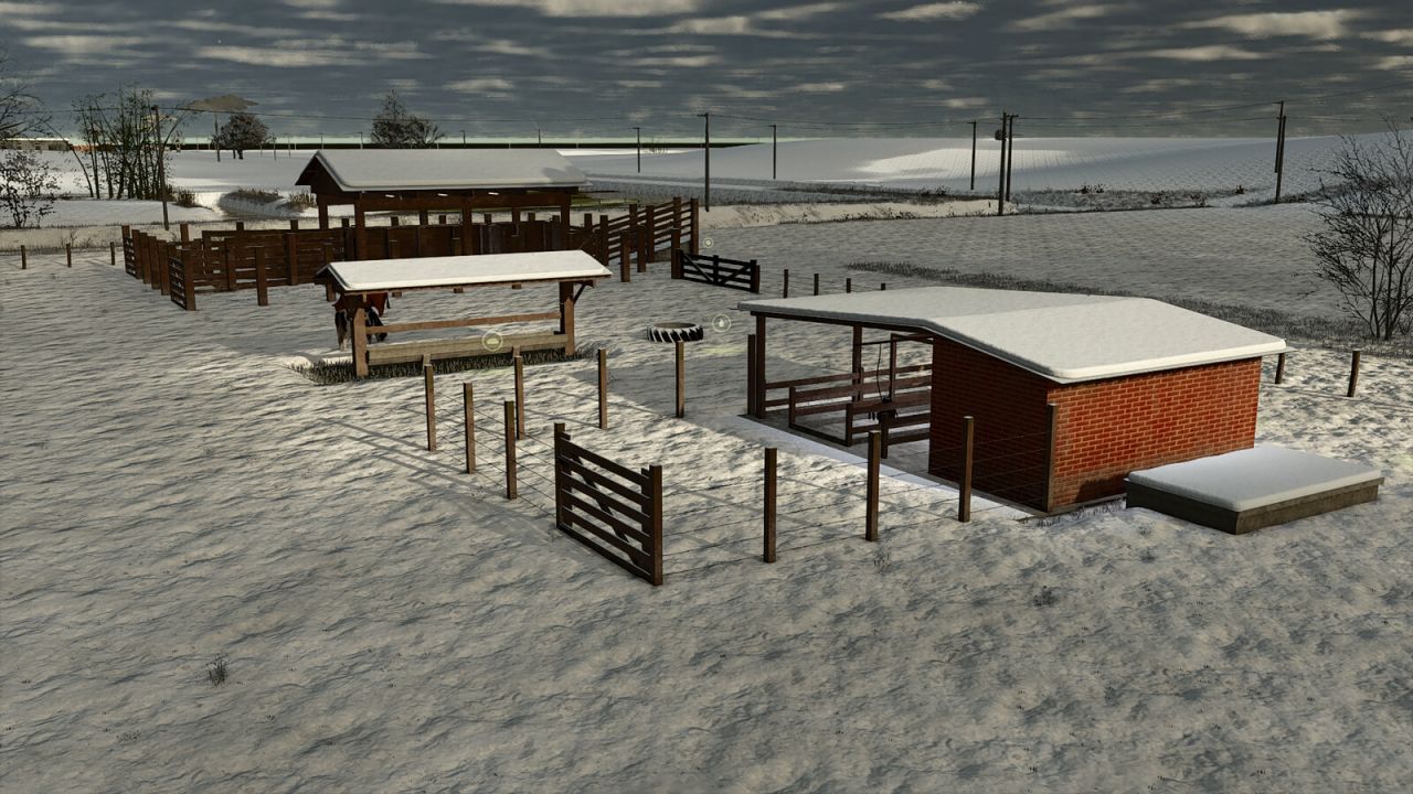 Пастбище для коров с доильным сараем