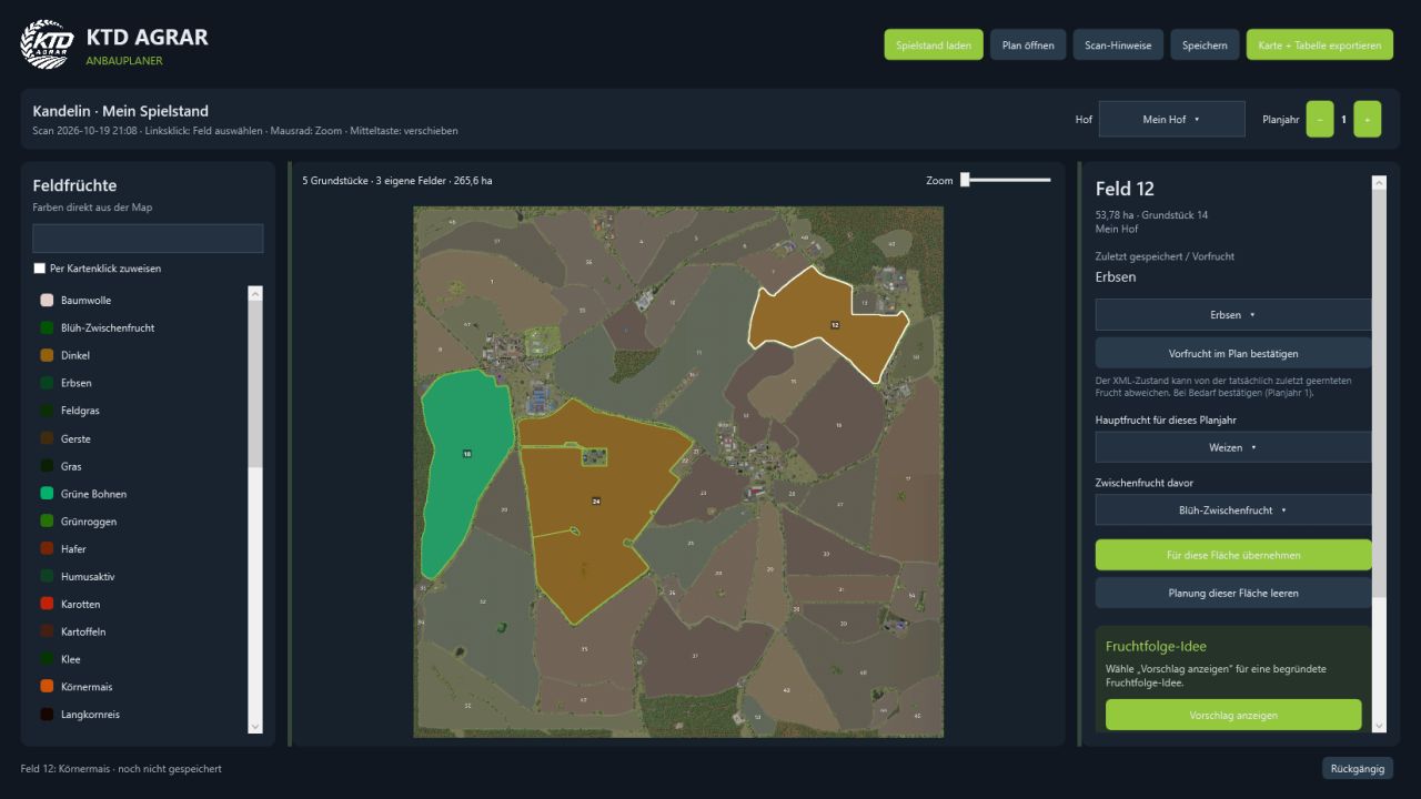Crop planner program FS25