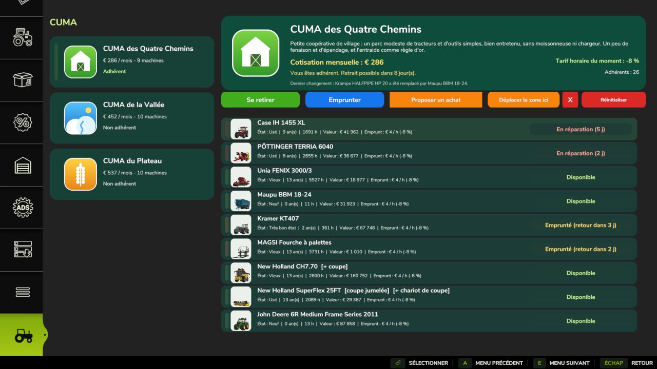 CUMA – Shared equipment