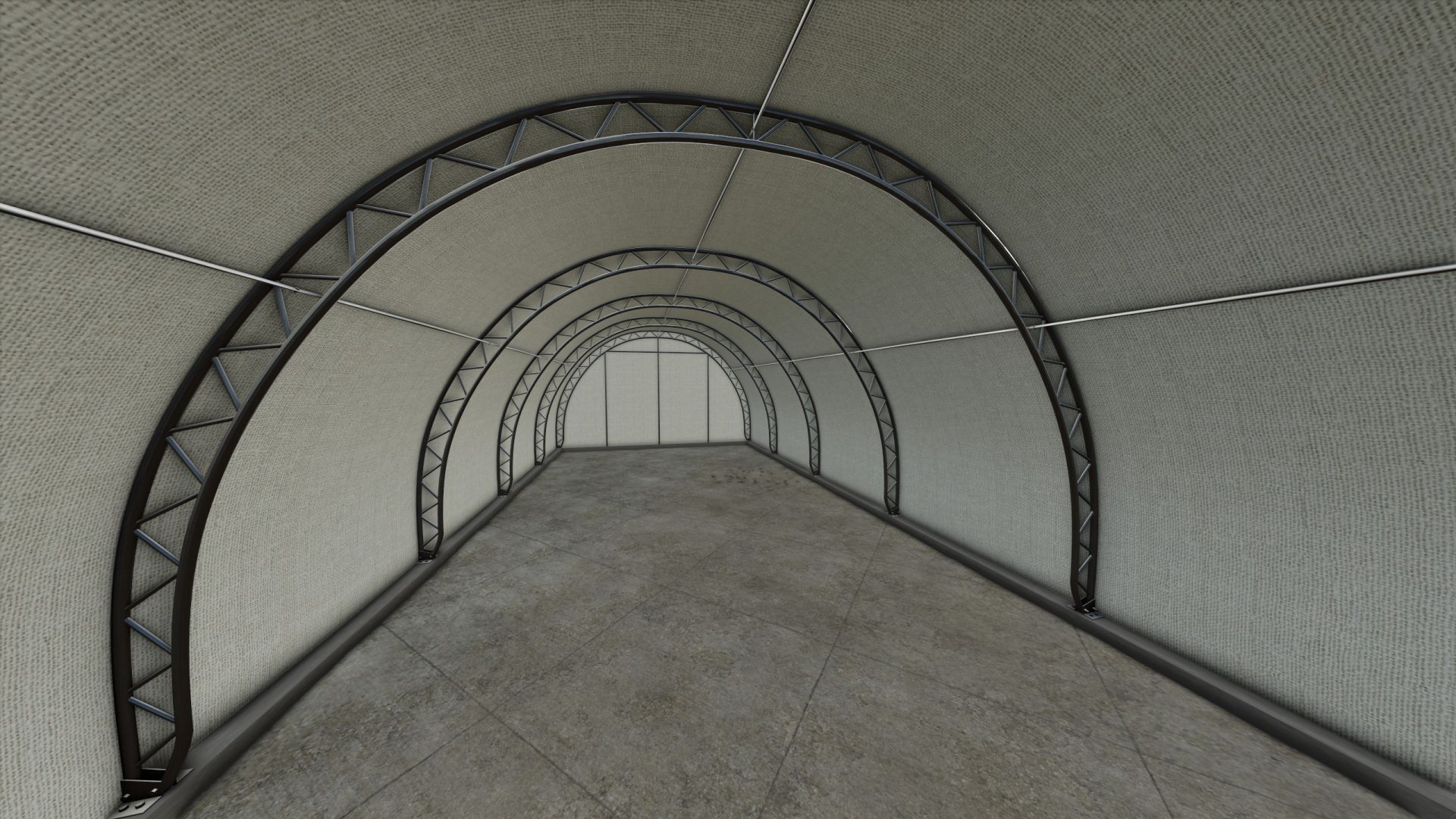 Cylindrical fabric shed