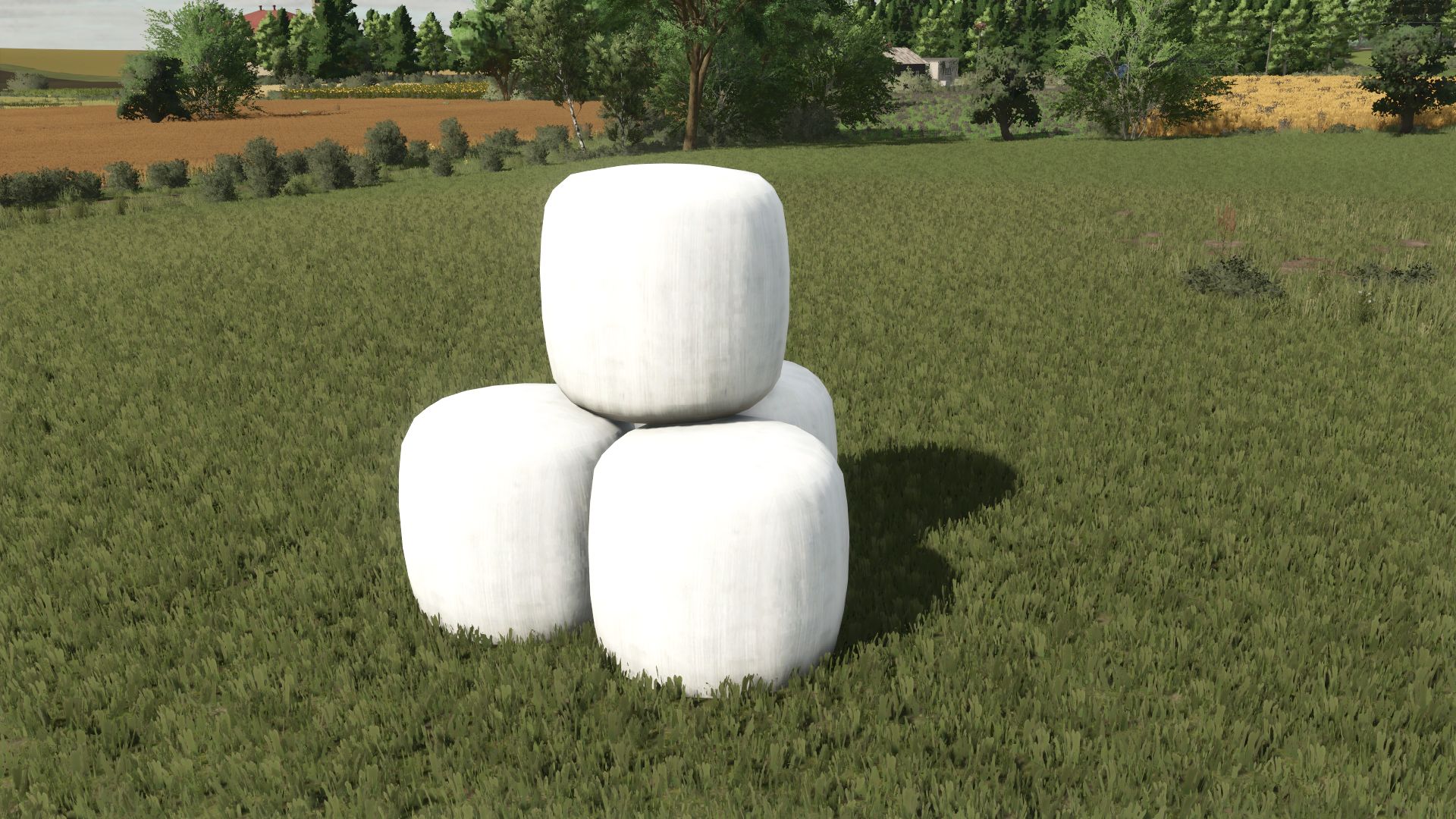 Decorative wrapped round bales