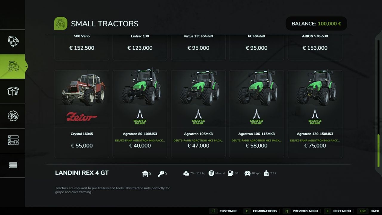 Deutz Fahr Agrotron 80-150 MK3 Pack