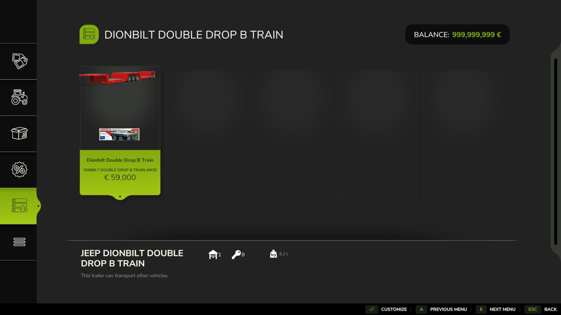 Dionbilt Double Drop B Train