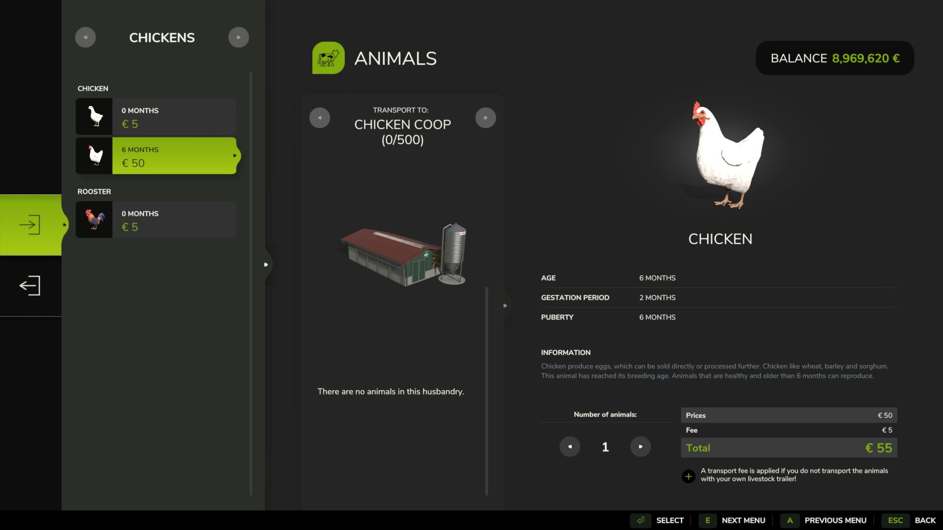 Enlarged chicken coop (500 hens)