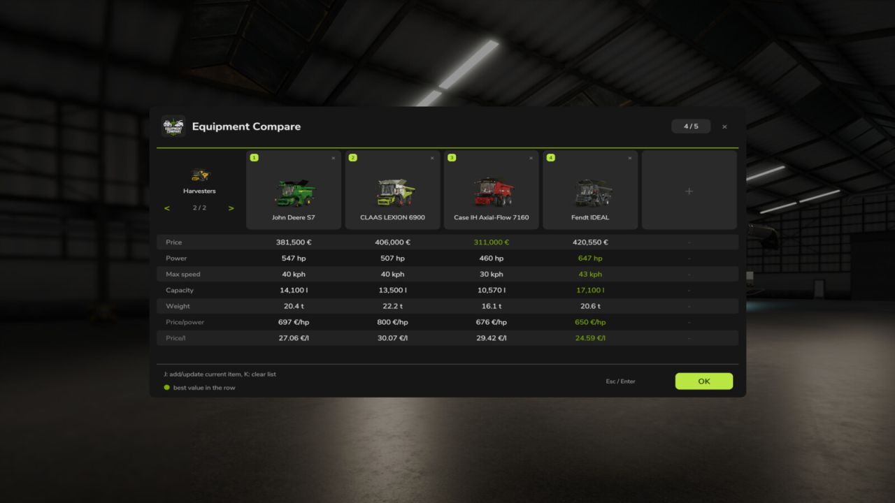 Equipment Compare