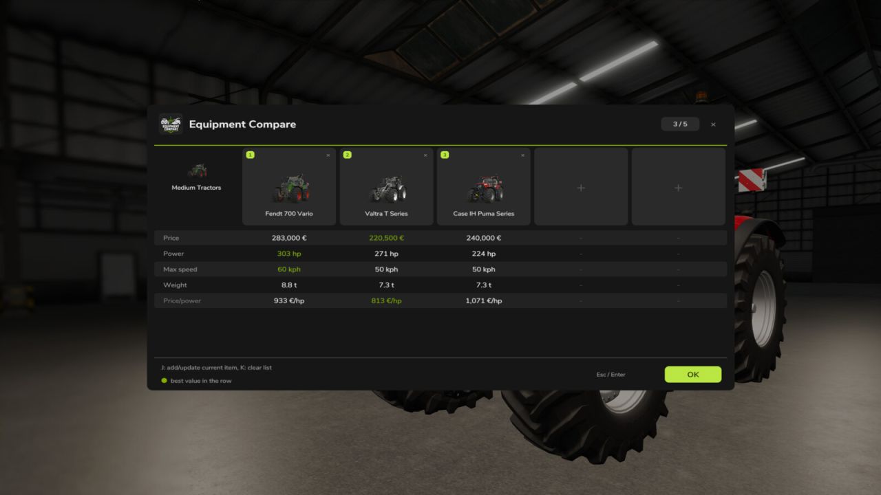 Equipment Compare