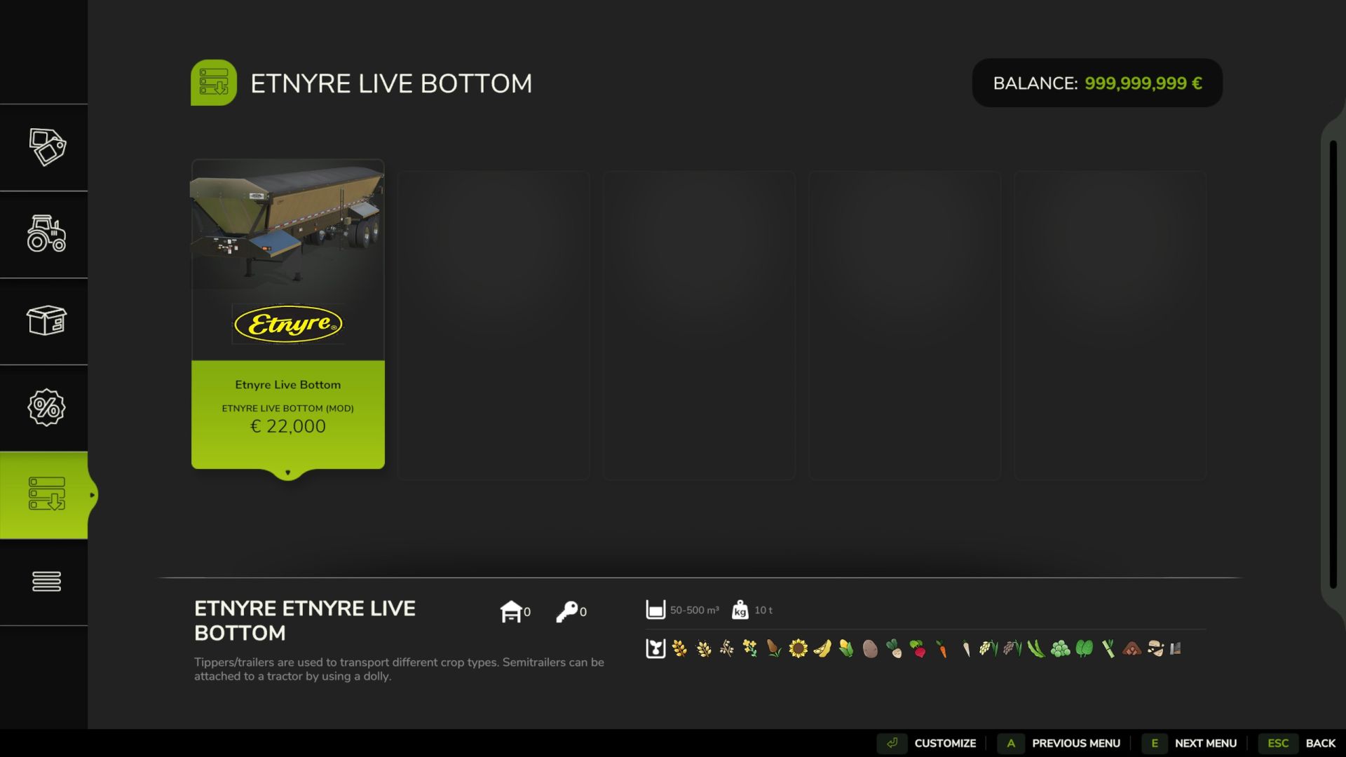 Etnyre Live bottom trailer
