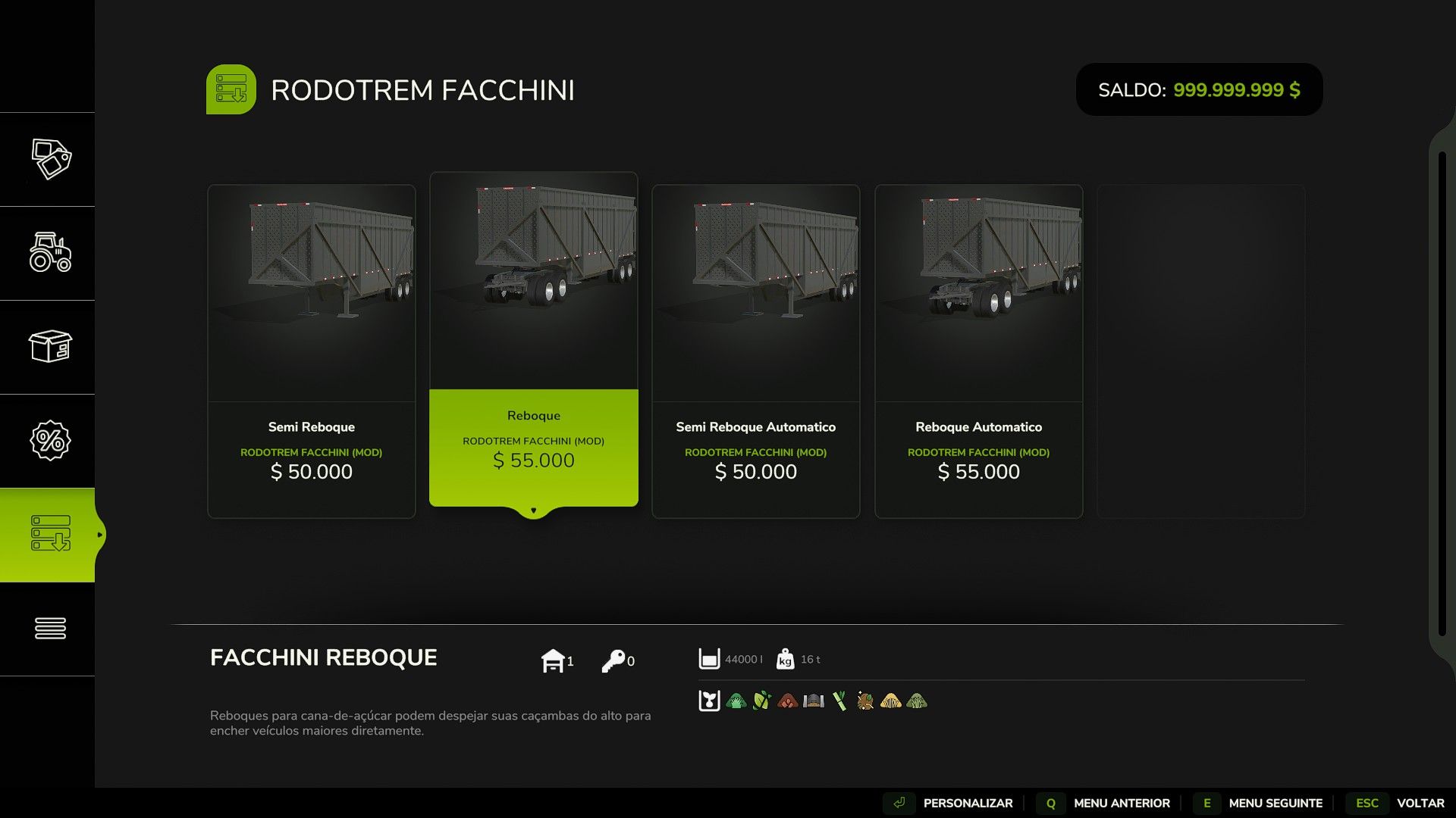 B-Train Facchini para cana-de-açúcar