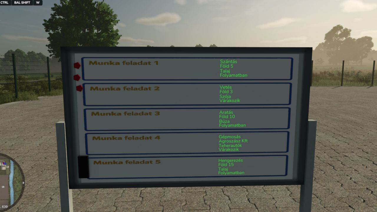 Exibição do Gerenciador de Tarefas Agrícolas