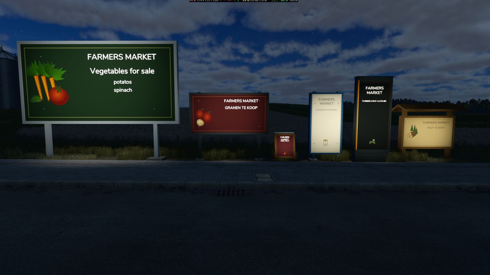 Schilder für den Bauernmarkt