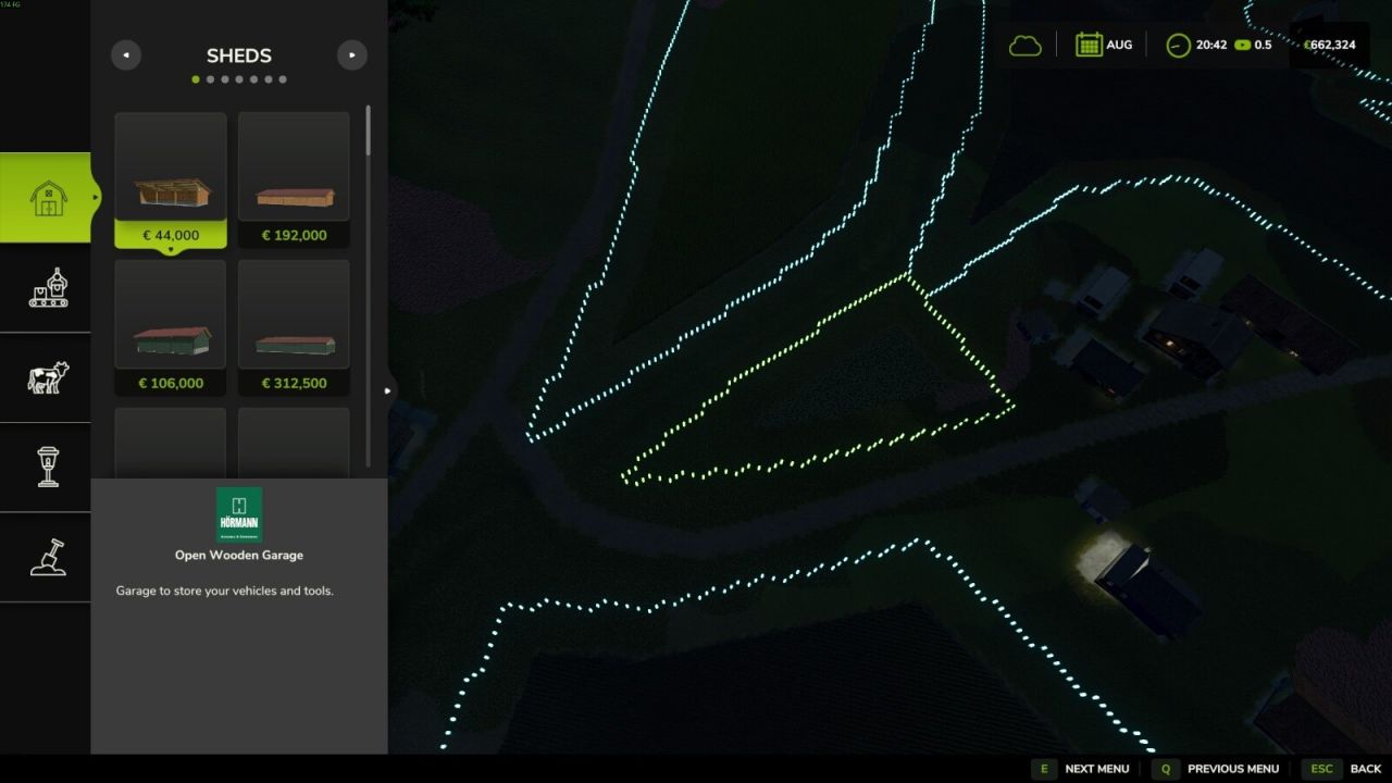 Visualización del borde de las tierras de cultivo