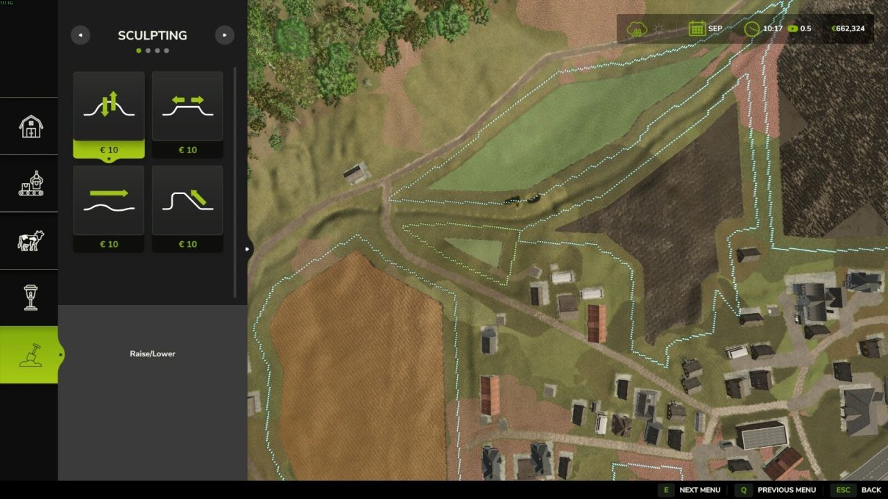 Visualización del borde de las tierras de cultivo