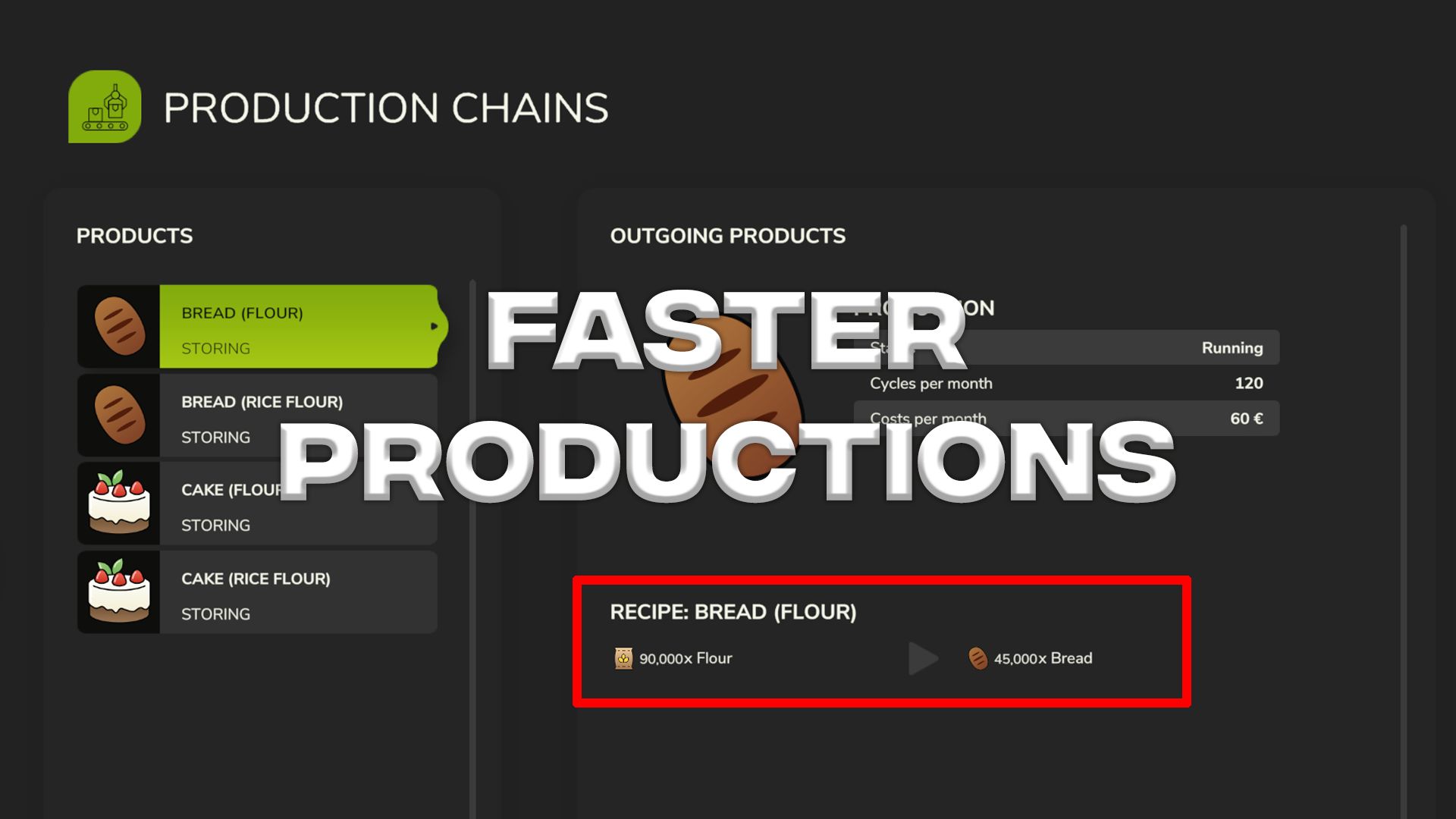 Producciones más rápidas