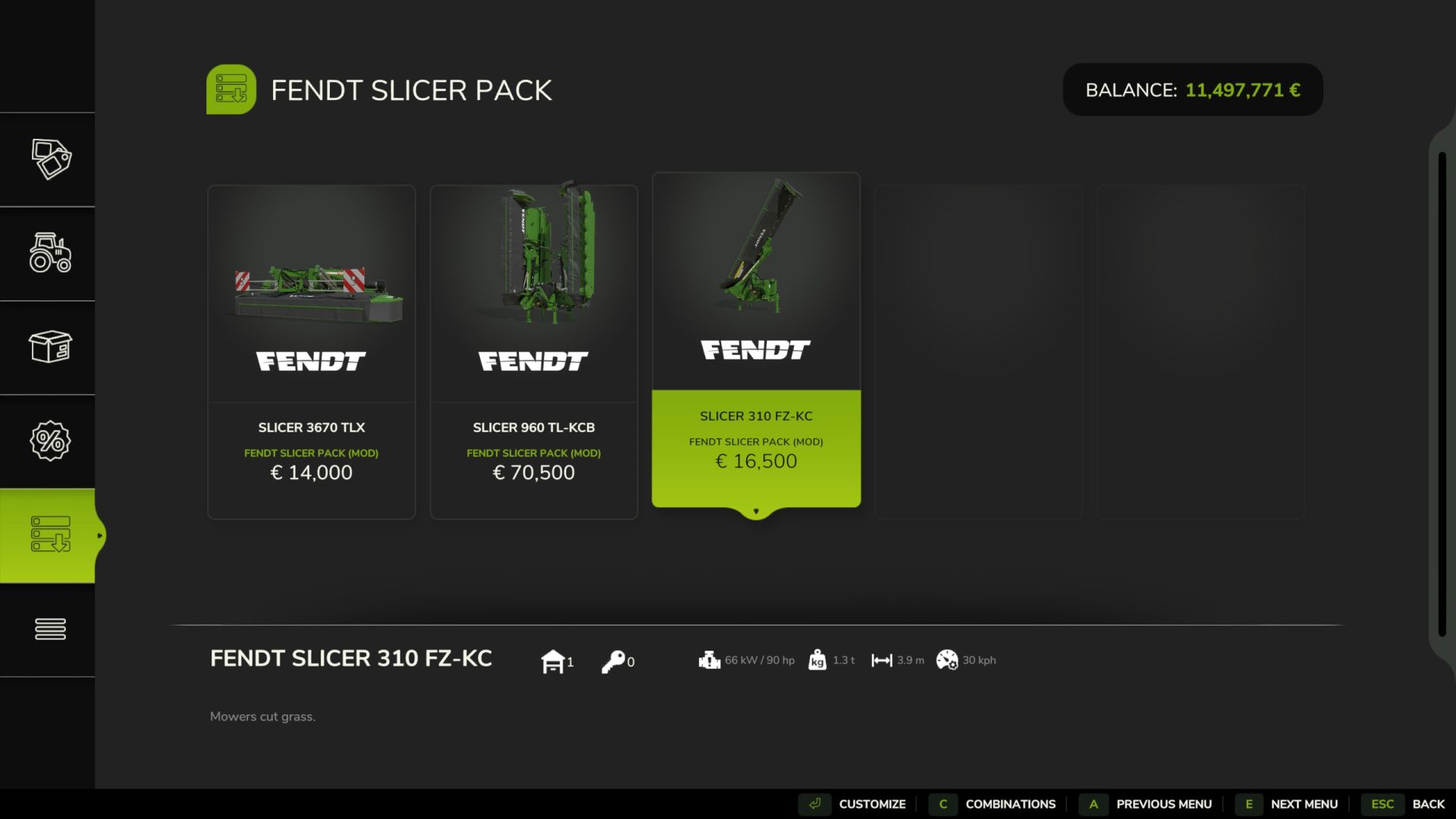 Fendt Slicer -Mäherpack