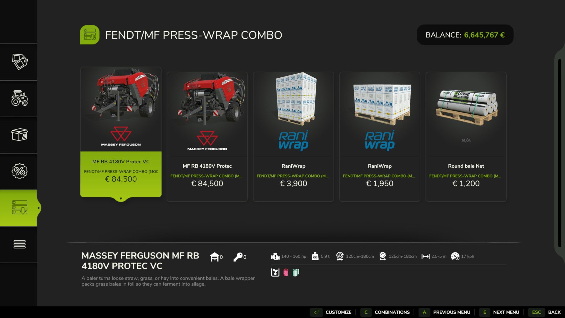 Fendt V180 & Massey Ferguson RB 4180V