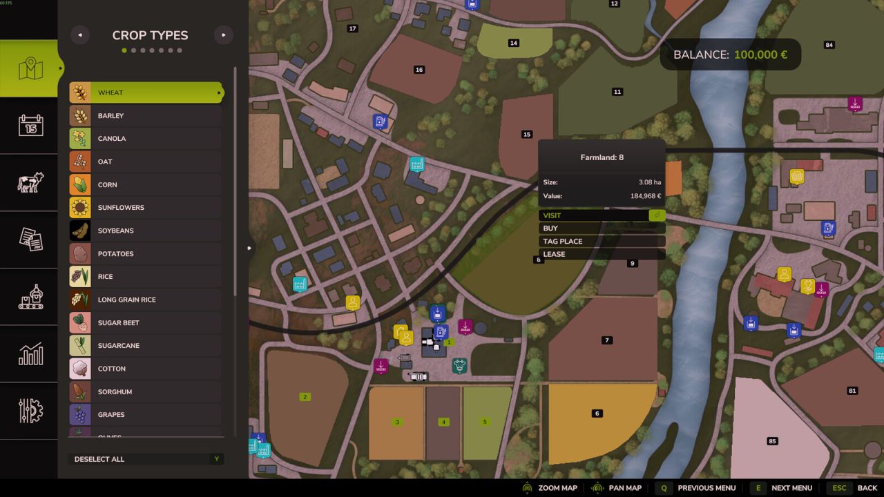 Location sur le terrain